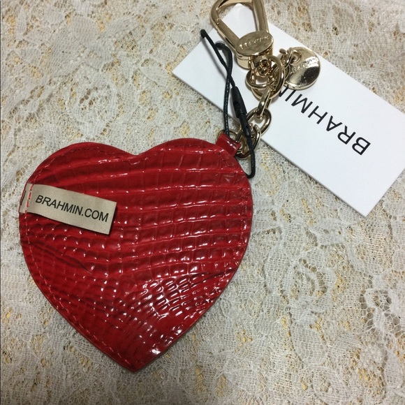 $FIRM$ NWT 2 PCs. BRAHMIN HEMLOCK LEAH LEATHER CROSSBODY BAG & CARNATION HEART - Picture 4 of 6